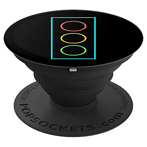 Traffic Signal Stop Caution Go Stop Light Outline PopSockets Grip and Stand for Phones and Tablets