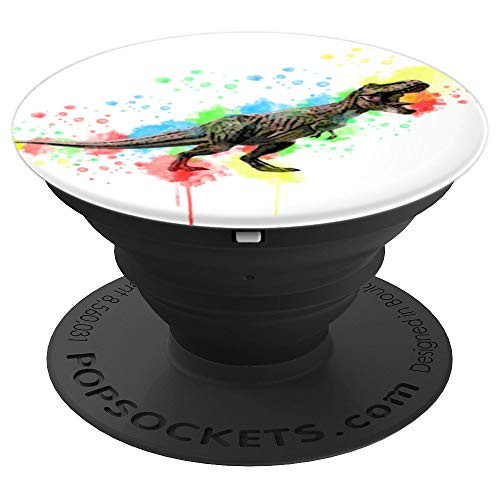 Tyrannosaurus rex on yellow green red and blue t rex PopSockets Grip and Stand for Phones and Tablets Tyrannosaurus rex on yellow green red and blue t rex PopSockets Grip and Stand for Phones and Tablets