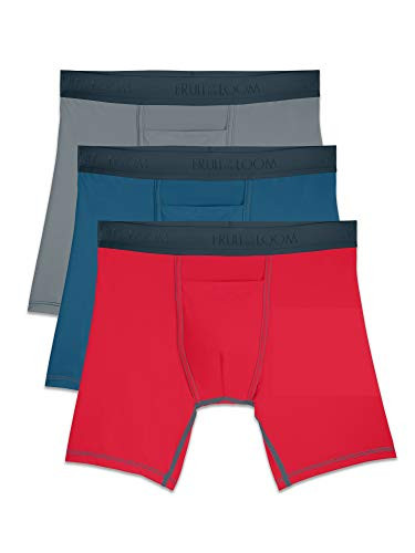 Fruit of the Loom Men s 3 Pack Everlight  active   Assorted color   BOXER Brief  Medium