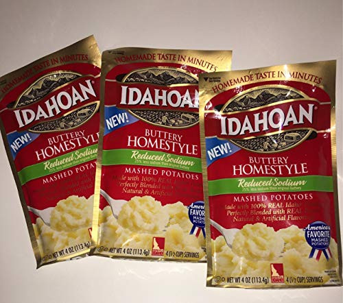 Idahoan Reduced Sodium Buttery Homestyle Mashed Potato  4 Ounce
