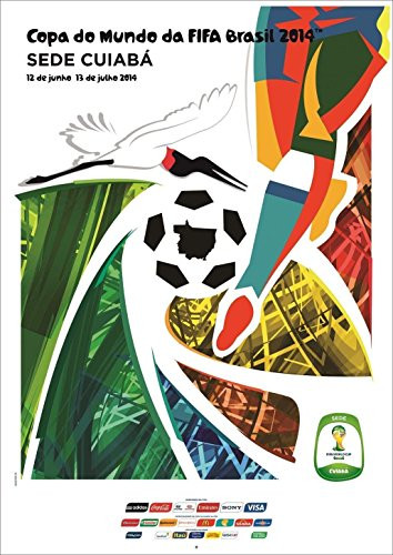 Brazil 2014 FIFA World Cup Poster 12 x18    Style C   Sede Cuiaba Brasil 2014 Soccer Gift Idea By