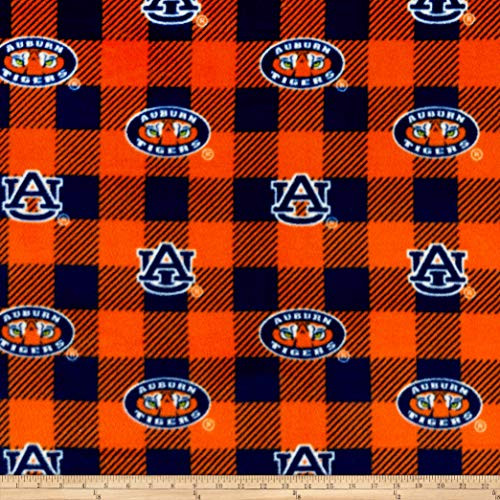 Sykel Enterprises NCAA Auburn 1190 Buffalo Plaid Fleece Multi  Fabric by the Yard