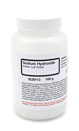 Lab Grade Sodium Hydroxide Pellet  100g   The Curated Chemical Collection