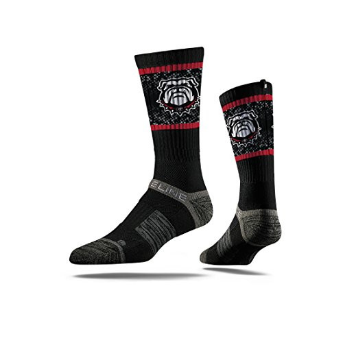NCAA Men s Georgia Bulldogs Strideline Crew Socks  Black  One Size