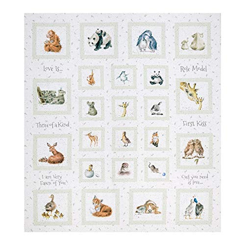 Maywood Studio Love Is 36in Panel White Green Quilt Fabric