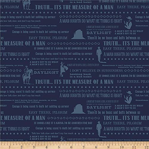 Riley Blake John Wayne Quotes Navy Quilt Fabric By The Yard
