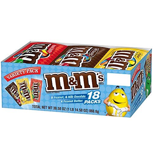 M M S Variety Pack Chocolate Candy Singles Size 30 58 Ounce 18 Count Box