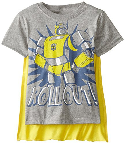 Transformers Little Boys  Toddler Bumblebee Roll Out Cape T Shirt  Grey  5T