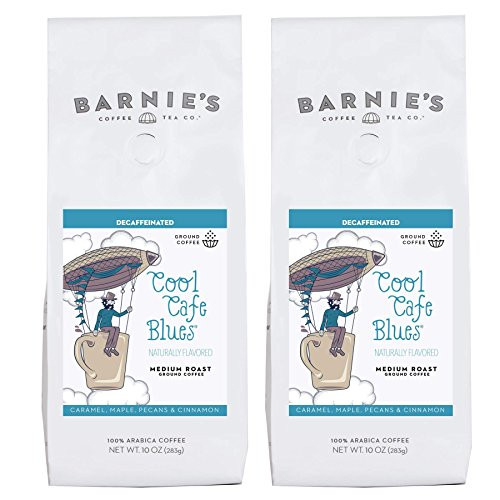 Barnie's Coffee & Tea Decaf Cool Café Blues Ground Coffee, Medium Roast, Arabica Coffee Beans, 2-Pack