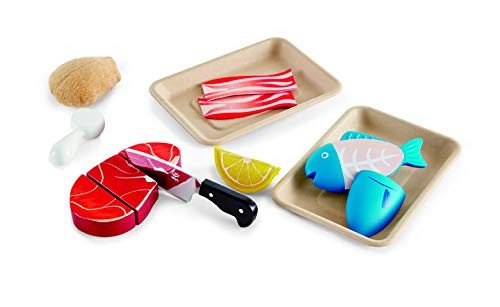 Hape Tasty Proteins Wooden Play Food Set, 9 Pieces, Multicolor Hape Tasty Proteins Wooden Play Food Set, 9 Pieces, Multicolor
