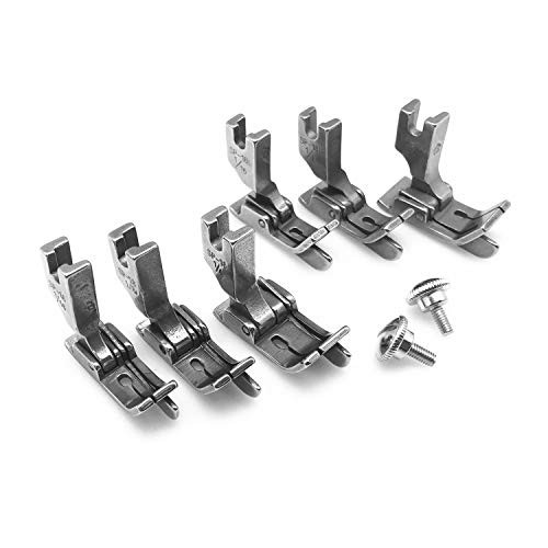YEQIN 3Sizes 6pcs Industrial Sewing Machine Hinged Presser Foot SP 18 with Right Left Guide 1 16 1 8 1 4 for JUKI DDL 127 DDL 227 DDL 500 DDL 552 CONSEW 210 218 219 YEQIN 3Sizes 6pcs Industrial Sewing Machine Hinged Presser Foot SP 18 with Right Left Guide 1 16 1 8 1 4 for JUKI DDL 127 DDL 227 DDL 500 DDL 552 CONSEW 210 218 219