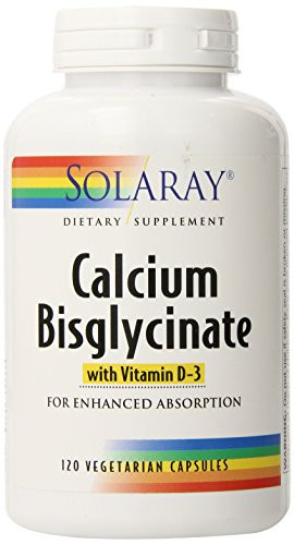 Solaray Calcium w  D3 Bisglycinate  Veg Cap  Btl Plastic  1000mg   120ct