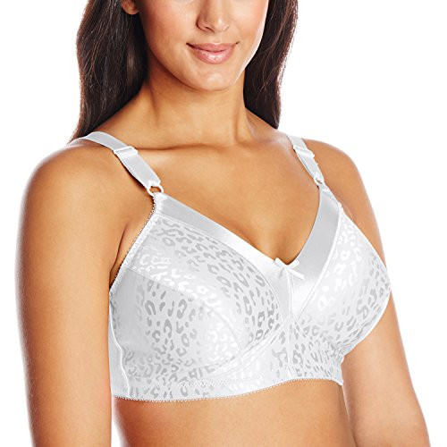 Just My Size Women s Satin Stretch Wire Free Plus Size Bra  1960   White  48C