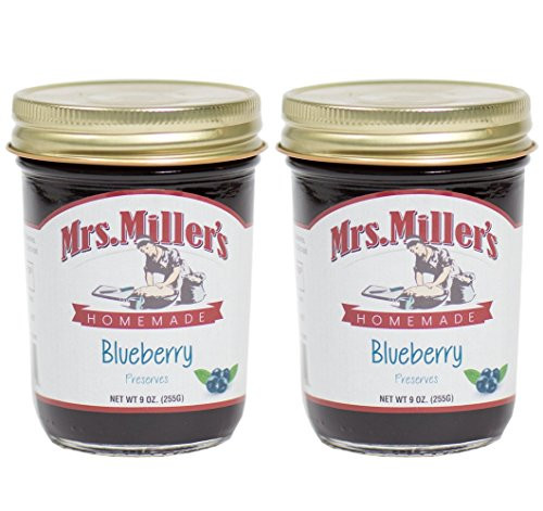 Mrs Miller s Amish Homemade Blueberry Preserves 9 Ounces Pack of 2 No Corn Sugar Mrs Miller s Amish Homemade Blueberry Preserves 9 Ounces Pack of 2 No Corn Sugar