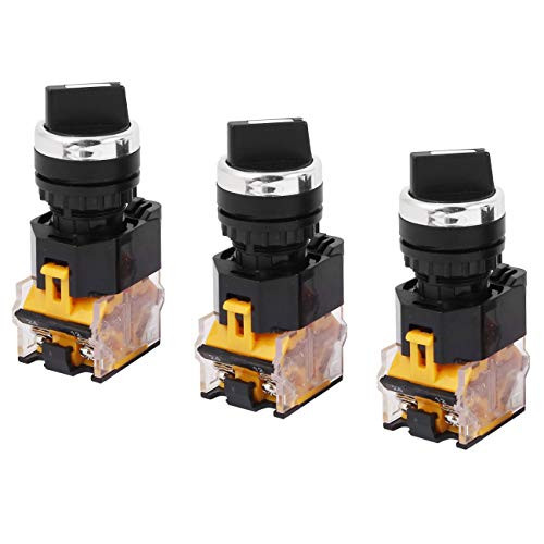 HLin 3Pcs LA38 203 AC 440V 10A 2 Position ON Off Rotary Selector Switch Orange Selector Switch