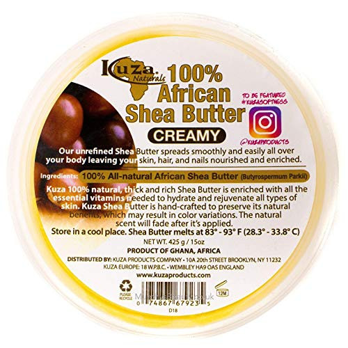 Kuza 100 African Shea Butter Creamy 15 Oz by Kuza