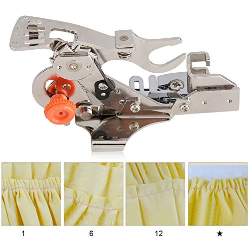 Sewing Machine Presser Foot Ruffler Presser Foot Feet for Brother Singer Low Shank Domestic Sewing Machine Crafts Part Tool Pleats and Ruffles Attachment