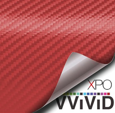 VViViD XPO Red Carbon Fiber Car Wrap Vinyl Roll with Air Release Technology  1 5FT X 5FT