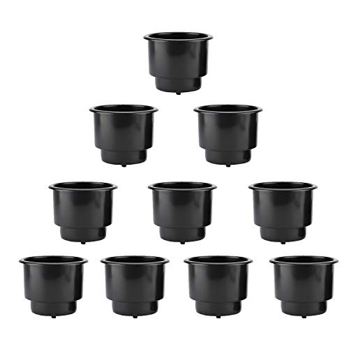 Artilife 10Pcs Black Universal Plastic Cup Drink Can Holder with Drain Hole for Car Truck Boat Marine RV  10