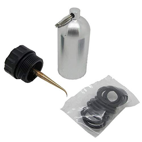 Scuba Choice Scuba Diving Mini Tank Key Ring with Brass Pick and O Rings Tool  Silver