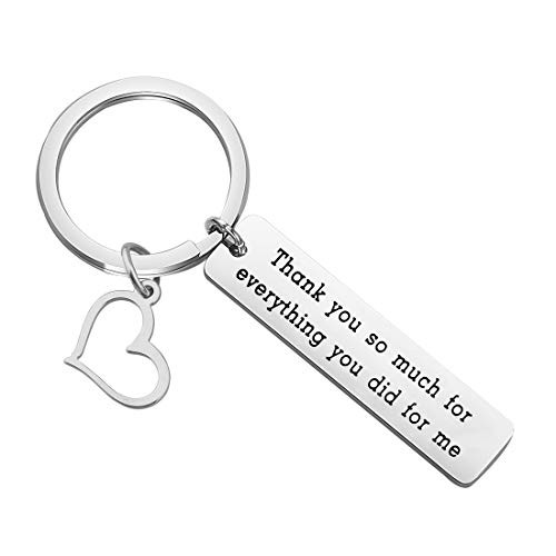 POTIY Appreciation Gift Keychain Thank You So Much for Everything You Did for Me Keyring Thank You Gift for Coworker Coach Teacher Mentor Volunteer  Thank You for Everything You Did for Me Keychain