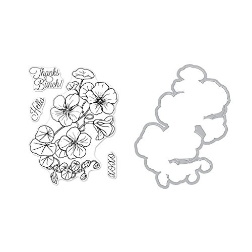 Hero Arts Clear Stamps and Frame Cuts Die Combo, Hero Florals Nasturtium