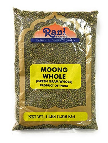 Rani Moong Whole  Ideal for cooking   sprouting  Whole Mung Beans with skin  Lentils Indian 4lbs  64oz  ~ All Natural   NON GMO   Vegan   Indian Origin