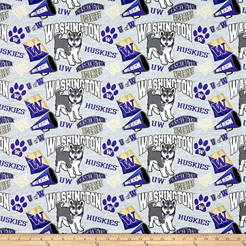 Sykel Enterprises NCAA Washington Collegiate Mascot Multi Fabric by the Yard Sykel Enterprises NCAA Washington Collegiate Mascot Multi Fabric by the Yard
