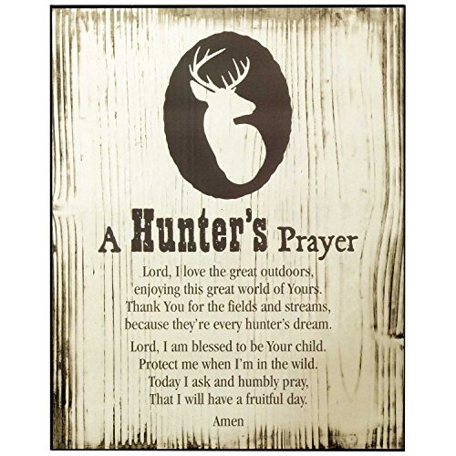 Hunter's Prayer Deer Rack 7.5 x 9.5 Wood Wall Art Plaque