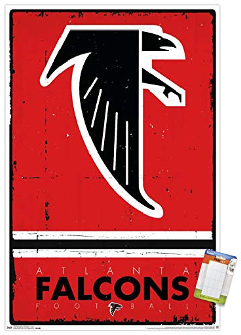 Trends International NFL Atlanta Falcons   Retro Logo 15 Wall Poster  22 375  x 34   Poster   Clip Bundle