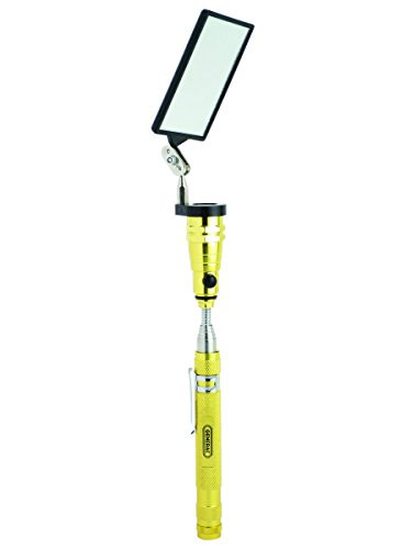 General Tools 91560 LED Lighted 22-inch Telescoping Magnetic Pick Up with Large Rectangular Inspection Mirror Attachment