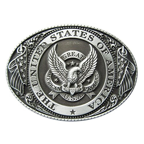 New Vintage Style Great US Eagle Flag Oval Belt Buckle