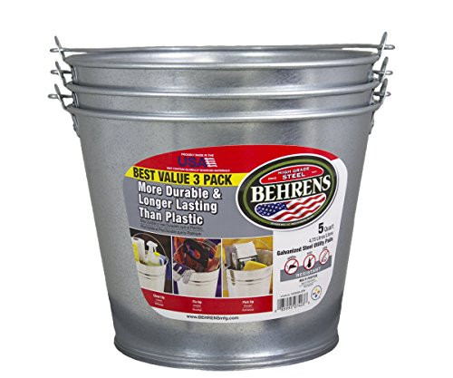 Behrens 1205GS 5-Quart Galvanized Steel Pail, 3-Pack Behrens 1205GS 5-Quart Galvanized Steel Pail, 3-Pack