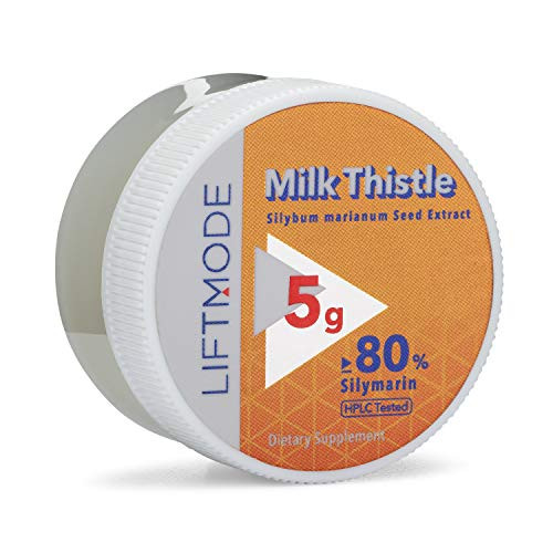 LiftMode Milk Thistle Extract Powder Supplement   Promotes Healthy Liver  Skin  Circulatory System  Natural Fat Burner   Vegetarian  Vegan  Non GMO  Gluten Free   5 Grams  20 Servings
