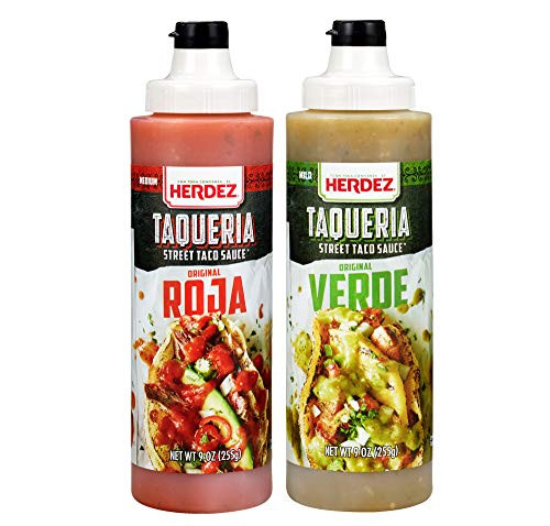 Herdez Taqueria Street Taco Sauce SALSA ROJA   SALSA VERDE COMBO 9 oz Each Gluten Free  Roja Verde 2 Pack