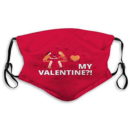 NYNELSONG Popular Mouth Shield for Kitchen Jogging Would You be My Valentine Valentines Romantic