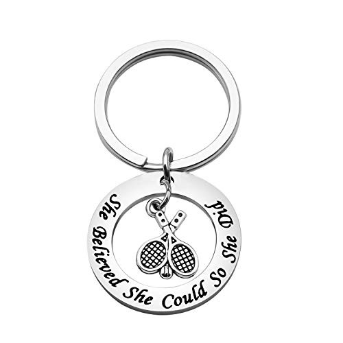 CHOORO Tennis Gift Tennis Keychain Tennis Mom Gift She Believed She Could Tennis Player Gift Tennis Team Gift Tennis Coach Gift  she Believed she Could Kring