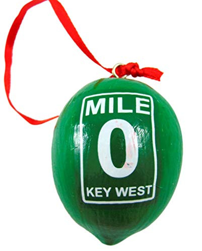 Key Lime Ornament with Mile 0 Christmas Tree Decoration Florida Keys Decor