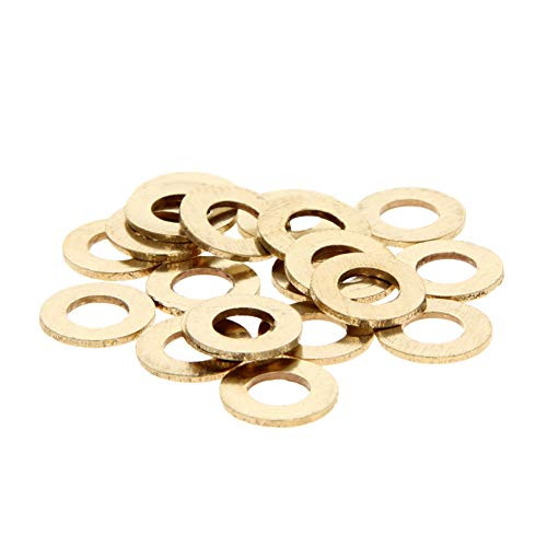 MroMax 100PCS Copper Flat M6 Round Ring 12mm OD 6mm ID 1mm Thick Washer Oil Brake Line Seal