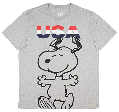 Peanuts Mens  Snoopy USA Graphic T Shirt  Small