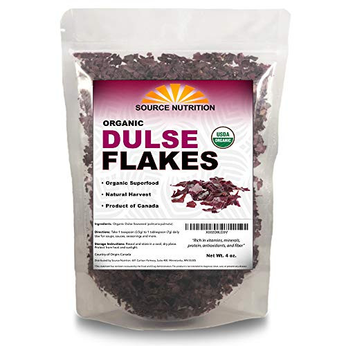 USDA Organic Dulse Flakes Sun Dried Wild Crafted North Atlantic Dulse Palmaria Palmata 4 oz USDA Organic Dulse Flakes Sun Dried Wild Crafted North Atlantic Dulse Palmaria Palmata 4 oz