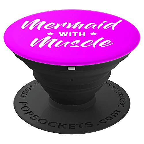 Cute Mermaid With Muscle Ladies Workout Gym Apparel PopSockets Grip and Stand for Phones and Tablets