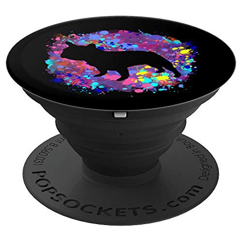 Frenchie Paint Splatter Silhouette Love Dog French Bulldogs PopSockets Grip and Stand for Phones and Tablets