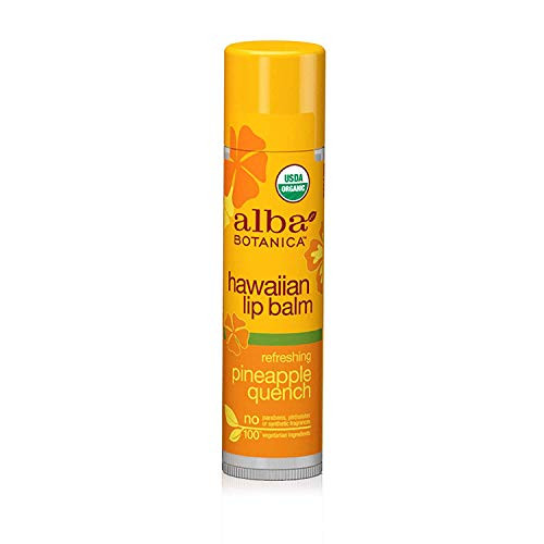 Alba Botanica Refreshing Pineapple Quench Hawaiian Lip Balm  0 15 oz