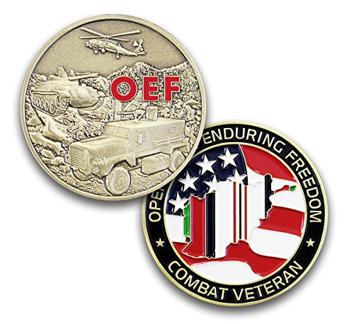 OEF Operation Enduring Freedom Challenge Coin   Military Coin Designed by Military Veterans   Great 3D detail Die Struck Brass Coin