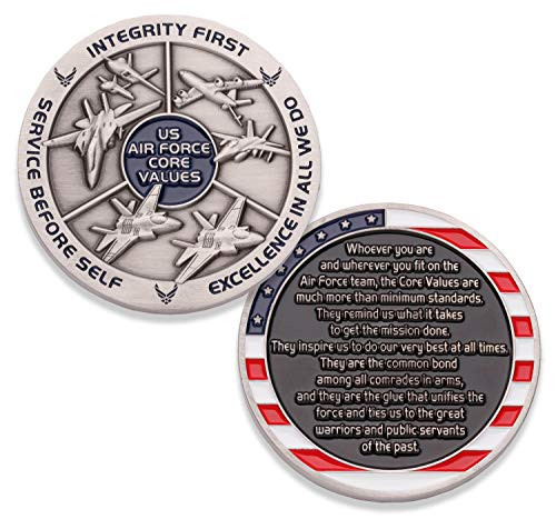 Air Force Core Values Challenge Coin   United States Air Force Challenge Coin   Amazing US Air Force Military Coin   Designed by Military Veterans