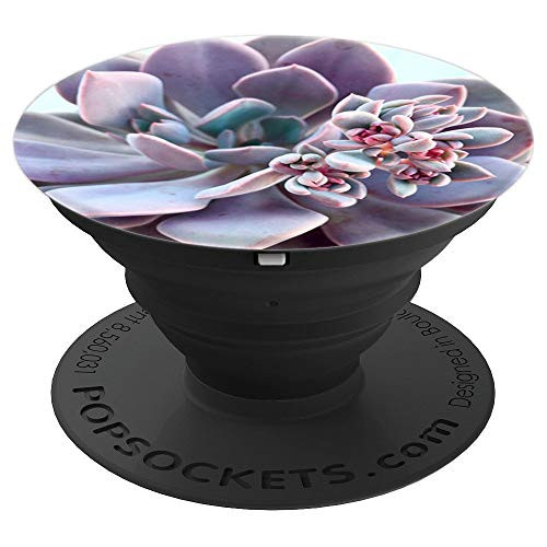 Cute Purple Succulent Botanical Plants Design Colorful PopSockets Grip and Stand for Phones and Tablets