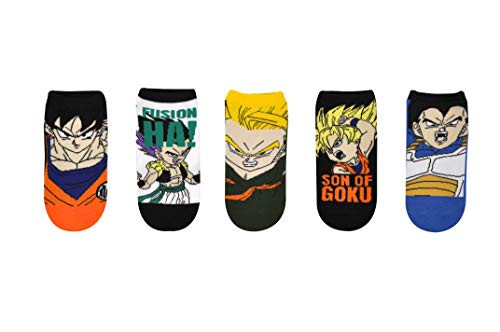 Dragon Ball Super Lowcut Socks  5 Pair    Dragon Ball Goku  Trunks  Goten  Vegeta No Show Socks Women   Men s