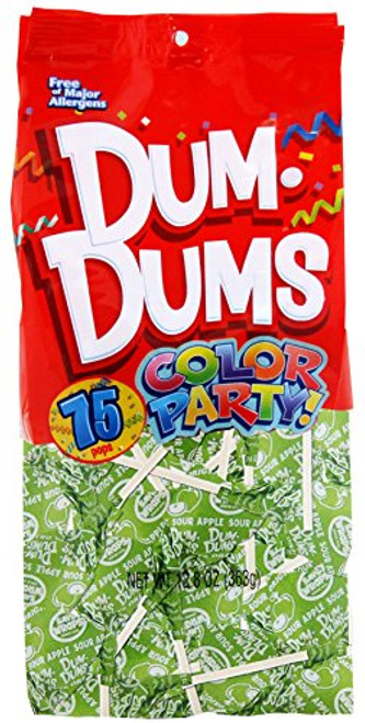 Dum Dums Color Party Lollipops Bright Green Sour Apple Flavor 12 8 Ounce 75 Count Bag Dum Dums Color Party Lollipops Bright Green Sour Apple Flavor 12 8 Ounce 75 Count Bag