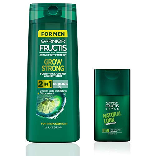 Garnier Hair Care Fructis Men s Grow Strong Cooling 2N1 Shampoo and Conditioner with Cooling Scalp Technology Natural Look Liquid Hair Cream for Men Low Hold with No Wax 1 Kit Garnier Hair Care Fructis Men s Grow Strong Cooling 2N1 Shampoo and Conditioner with Cooling Scalp Technology Natural Look Liquid Hair Cream for Men Low Hold with No Wax 1 Kit